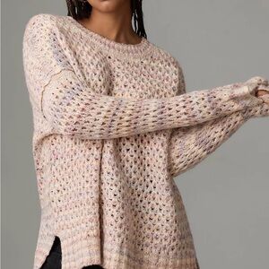🆕 Anthropologie Oversized Mesh Stitch Sweater